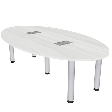 Skutchi Designs 45.25 in W, 84 in L, 29 in H, Engineered Wood Top, White H-OVL-4684-PT-WC-EL